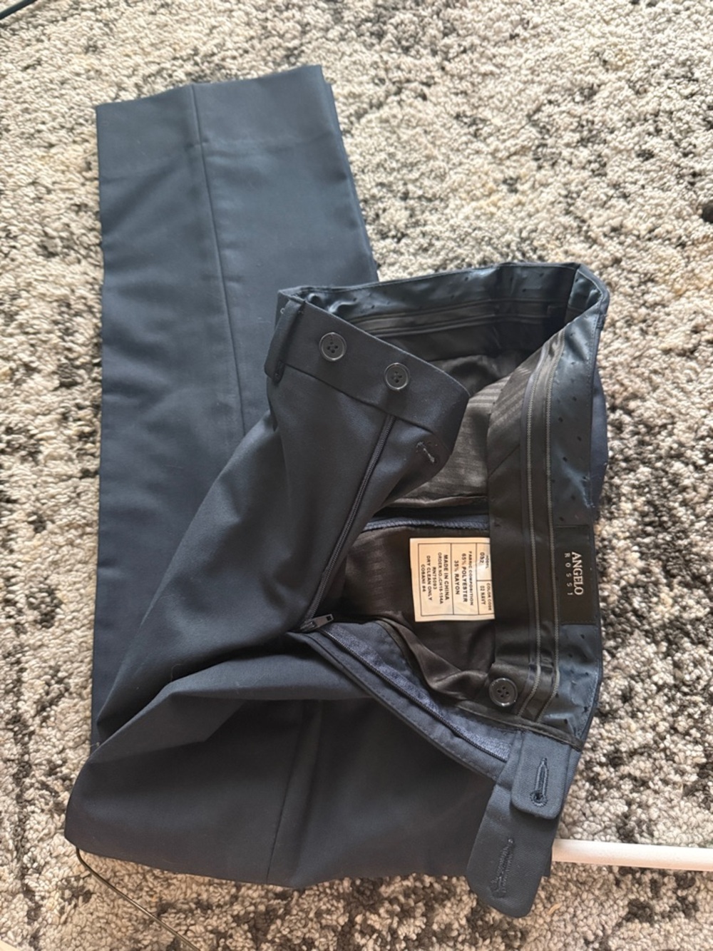 Angelo Men's Dark Blue Dress Pants - Tailored Finish